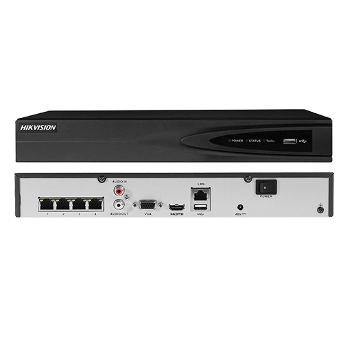 NVR cu 4 canale IP, Ultra HD rezolutie 4K - 4 porturi POE - HIKVISION DS-7604NI-K1-4P [1]