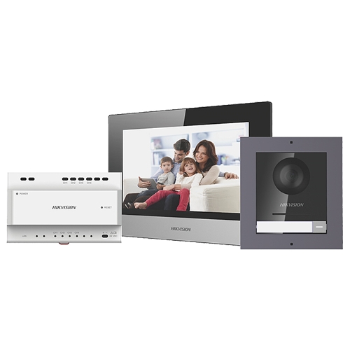 Kit videointerfon IP 7inch'conectare 2 fire - HIKVISION DS-KIS702 [1]