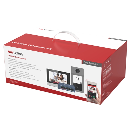 KIT videointerfon pentru o familie'Wi-Fi 2.4Ghz'monitor 7 inch - HIKVISION DS-KIS604-S [1]