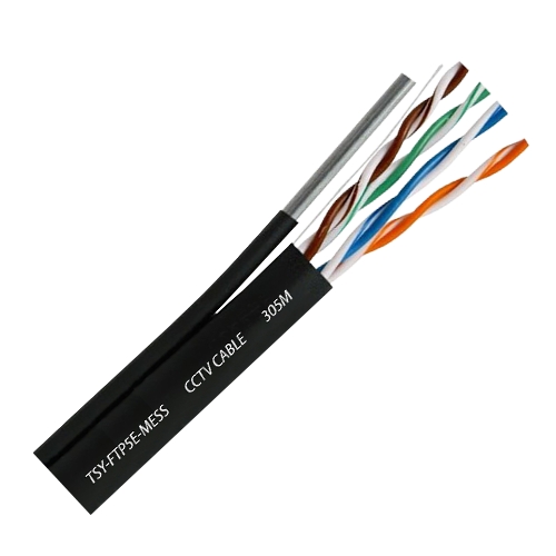 Cablu FTP autoportant'cat 5E'CUPRU 100%'305m'negru TSY-FTP5E-MESS [1]