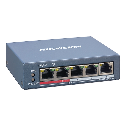 Switch 4 porturi PoE, 1 port uplink RJ45, SMART Management - HIKVISION DS-3E1105P-EI [1]
