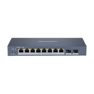 Retelistica - Switch 8 porturi Gigabit PoE, 2 port SFP uplink, SMART Management - HIKVISION DS-3E1510P-SI