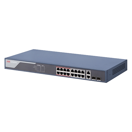 Switch 16 porturi PoE 100Mbps, 2 port uplink Gigabit, SMART Management - HIKVISION DS-3E1318P-EI [1]