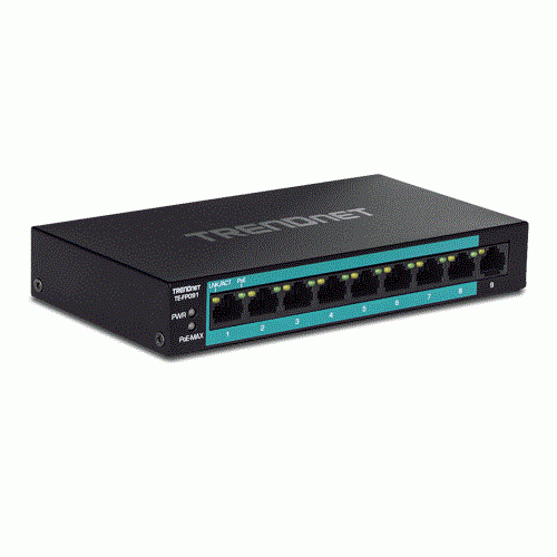 Switch 8 porturi Fast Ethernet Long Range 250m PoE+ 60W'1 port Fast Ethernet - TRENDnet TE-FP091 [1]