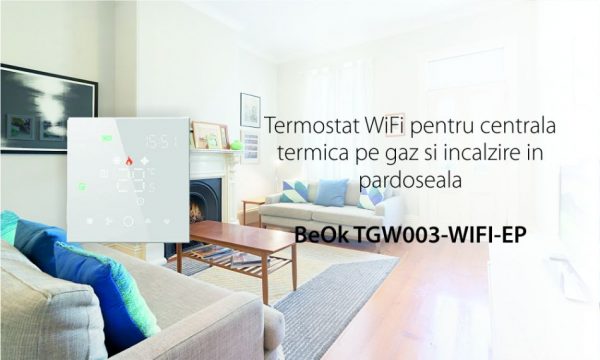 Termostat Wi-Fi pentru centrala termica pe gaz si incalzire in pardoseala BeOk TGW003-WIFI-EP [1]