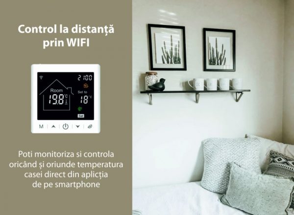 Termostat Wi-Fi pentru incalizare electrica in pardoseala BeOk TR9B-WIFI-EP [1]