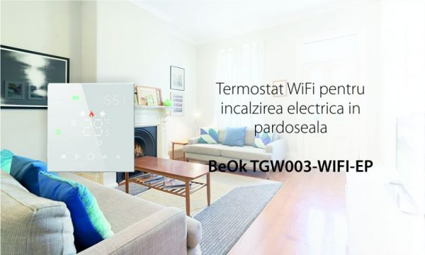 Termostat Wi-Fi pentru centrala termica pe gaz si incalzire in pardoseala BeOk TGW003-WIFI-EP [1]