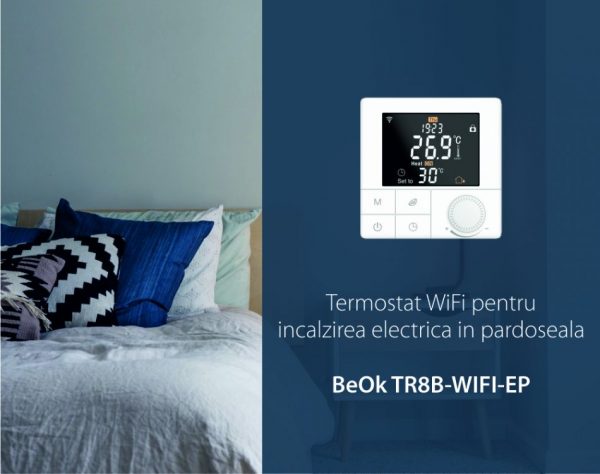 Termostat Wi-Fi pentru centrala termica pe gaz si incalzire in pardoseala BeOk TR8B-WIFI-EP [1]
