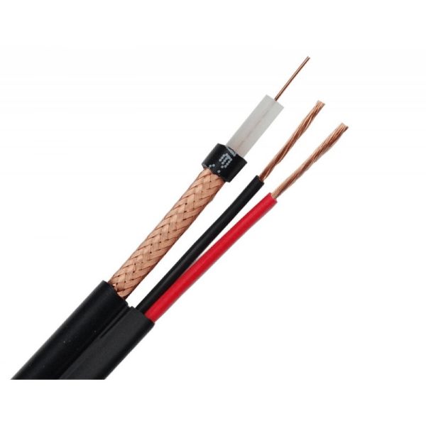 Cablu coaxial cu alimentare RG59 2x0.5 mm rola 50 m [1]