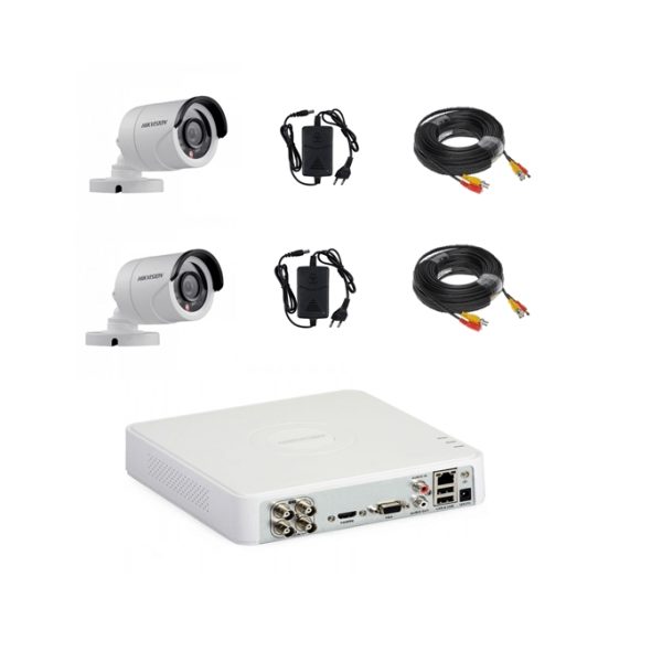 Kit 2 camere supraveghere exterior complet Turbo hd  Hikvision [1]