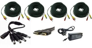 Kit accesorii sisteme de supraveghere pentru 4 camere, cabluri gata mufate, cablu HDMI , sursa alimentare, splitter [1]
