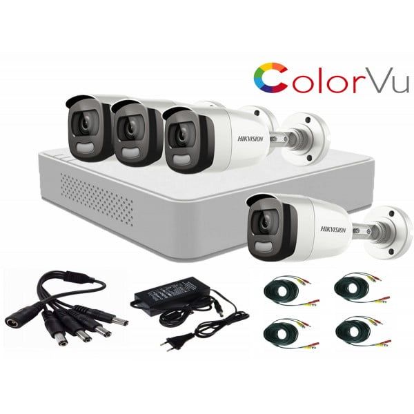 R purely bottle Sistem supraveghere video Hikvision 4 camere 2MP ColorVU FullTime FULL HD ,  accesorii incluse - Rovision - Camere Supraveghere, Sisteme Alarma, Video  Interfoane