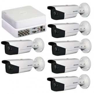 Kit supraveghere Hikvision - Kit Supraveghere full HD 1080P cu 7 Camere Exterior Exir 80m + DVR 8 canale video / 1 canal audio