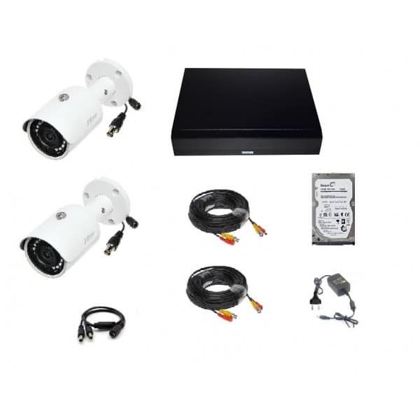 Kit supraveghere complet cu 2 camere Dahua, DVR 4 canale Rovision , hard disk inclus [1]