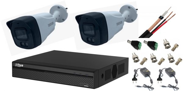 Sistem supraveghere profesional 2 camere 8MP 4K ultra hd, IR80m, microfon incorporat [1]