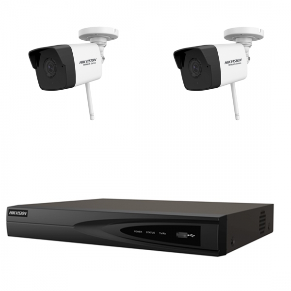 Kit 2 camere de supraveghere Wireless 2MP, 30m IR, lentila 2.8mm, NVR 4 canale, rezolutie pana la 4K [1]