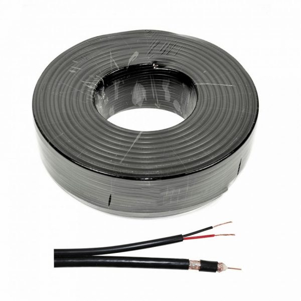Cablu RG 59 coaxial cu alimentare 2x0.75, CUPRU 100%, rola 100 m [1]