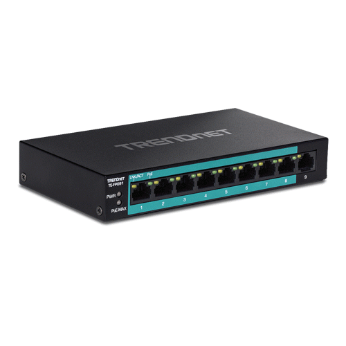 Switch 8 porturi Fast Ethernet Long Range 250m PoE+ 60W'1 port Fast Ethernet - TRENDnet TE-FP091 [1]