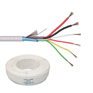 Cablu alarma - Cablu de alarma 6 fire ecranate + alimentare 2x0.75, cupru integral, 100m 6CUEF+2x0.75