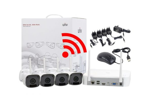 Sistem wireless de monitorizare video camere IP exterior 2 MP sd card FULL HD UNV KIT-2122F40W-4B [1]