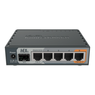 Solutii MikroTik - Router hEX S, 5 x Gigabit, 1 xSFP, RouterOS L4 - Mikrotik RB760iGS