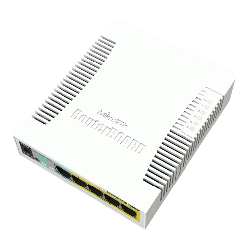 Cloud Smart Switch 5 x Gigabit (4 x PoE), 1 x SFP - Mikrotik CSS106-1G-4P-1S [1]