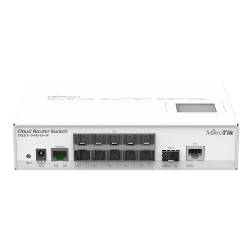 Cloud Router Switch 1 x Gigabit, 10 x SFP, 1 x SFP+ - Mikrotik CRS212-1G-10S-1S+IN [1]
