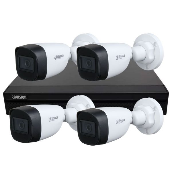 Kit supraveghere basic 4 camere 5MP, IR 30m, lentila fixa 2.8mm, DVR 4 canale, inteligenta artificiala [1]