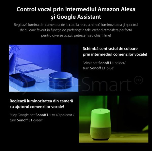 Banda inteligenta Wireless Light Strip LED RGB Sonoff L1, Lungime 5 m, Telecomanda inclusa, Control vocal, Control de pe telefonul mobil [1]