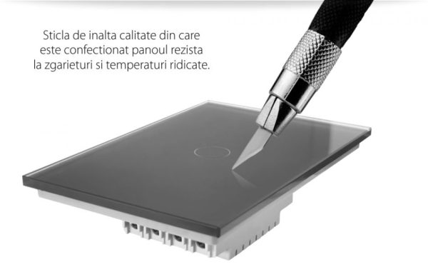 Intrerupator cap scara/cruce wireless cu touch Livolo din sticla – standard italian [1]