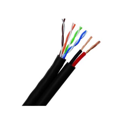 Cablu siamez UTP cat5 CCA, 0.45 cu alimentare 2x.0.5 mm CCA rola 100m,culoare negru [1]