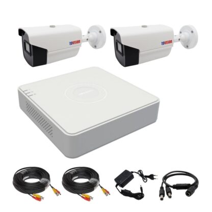 Sistem supraveghere 2 camere Rovision oem Hikvision 2MP, Full HD, IR 40M, DVR 4 Canale 4MP lite, Accesorii incluse [1]