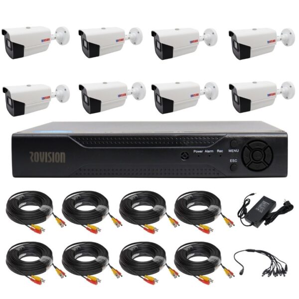 Sistem supraveghere 8 camere Rovision oem Hikvision 2MP full hd, IR40m, DVR Pentabrid 5 in 1, 8 Canale, accesorii incluse [1]