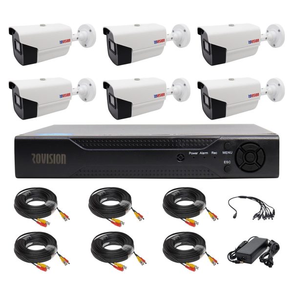 Sistem supraveghere 6 camere Rovision oem Hikvision 2MP full hd, DVR Pentabrid 5 in 1, 8 canale, accesorii incluse [1]