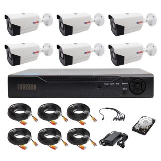 Kit supraveghere Rovision - Sistem supraveghere 6 camere Rovision oem Hikvision 2MP full hd, DVR Pentabrid 5 in 1, 8 canale, accesorii si hard incluse
