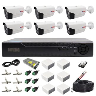 Kit supraveghere Rovision - Sistem supraveghere 6 camere Rovision oem Hikvision 2MP Full HD, DVR Pentabrid 8 canale, full hd, accesorii si hard incluse