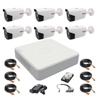 Kit supraveghere Rovision - Sistem supraveghere 6 camere Rovision oem Hikvision 2MP full hd, DVR 8 canale, accesorii si hard incluse