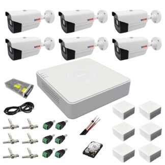 Kit supraveghere Rovision - Sistem supraveghere 6 camere Rovision oem Hikvision 2MP full hd, DVR 8 canale 1080P, accesorii si hard