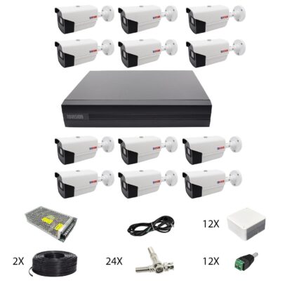 Sistem de supraveghere video 12 camere Rovision oem Hikvision 2MP full hd, IR 40m, DVR 16 canale, accesorii [1]