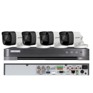 Kit supraveghere Hikvision - Sistem supraveghere Hikvision 4 camere 4 in 1, 8MP, lentila 2.8mm, IR 30m, DVR 4 canale 4K 8MP