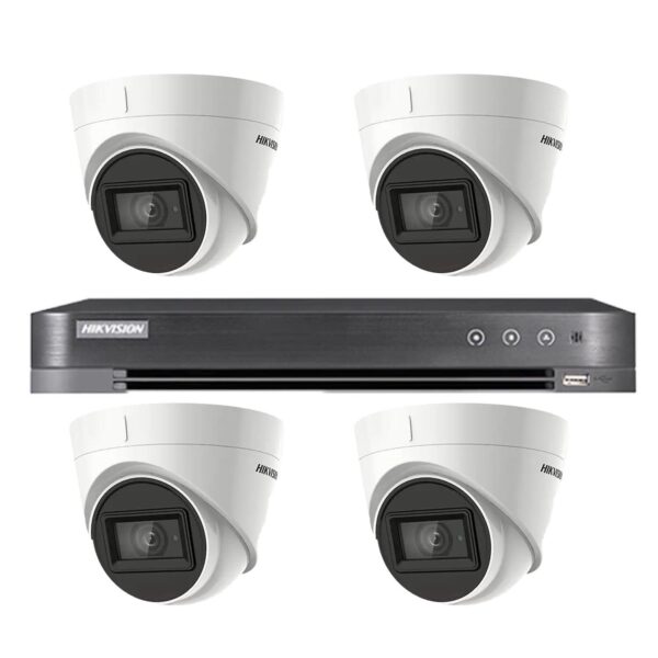 Sistem supraveghere video Hikvision 4 camere interior 4 in 1, 8MP, lentila 2.8, IR 60m, DVR 4 canale 4K 8MP [1]