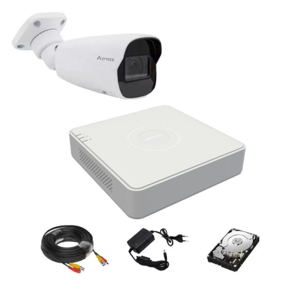 Sistem de supraveghere video parcare auto 1 camera full hd 2 MP, varifocala 60m infrarosu, DVR 4 canale Hikvision [1]