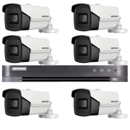 Sistem supraveghere video Hikvision 6 camere 4 in 1, 8MP, 3.6mm, IR 80m, DVR 8 canale 8MP 4K [1]