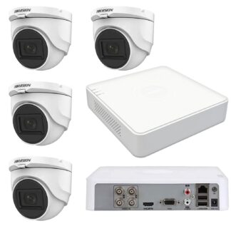Control acces - Sistem supraveghere Hikvision interior 4 camere 2MP, 2.8mm, IR 30m, 4 in 1, DVR 4 canale TurboHD