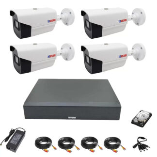Sistem supraveghere video Rovision 4 camere 2MP Full HD oem Hikvision IR 40m, DVR Pentabrid 4 canale, accesorii si hard disk [1]