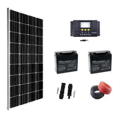 Sistem 1 panou fotovoltaic 180W, cablu solar, conectori panou, controler, acumulatori [1]