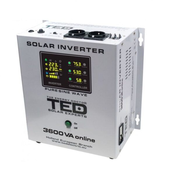 Invertor solar de la 48V la 230V 3600VA/2400W MPPT unda sinusoidala TED000309 [1]