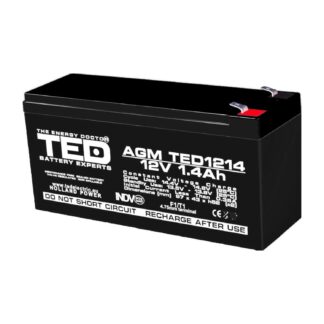 Acumulatori Panouri Fotovoltaice - Acumulator AGM VRLA 12V 1,4A dimensiuni 97mm x 47mm x h 50mm F1 TED Battery Expert Holland TED002716 (20)