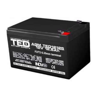 Acumulatori Panouri Fotovoltaice - Acumulator AGM VRLA 12V 12,5A dimensiuni 151mm x 98mm x h 95mm F2 TED Battery Expert Holland TED002754 (4)