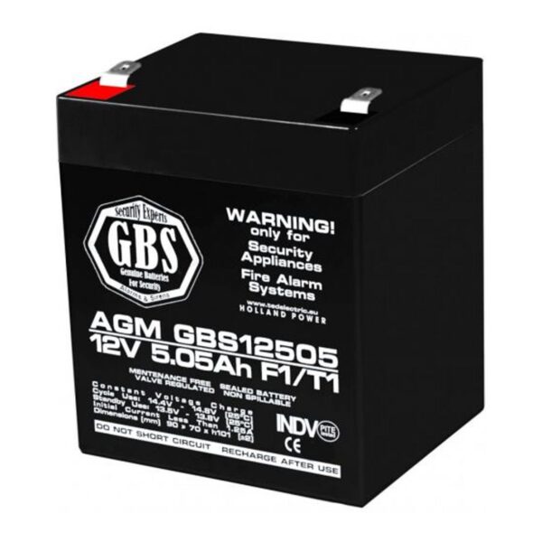 Acumulator A0058600 AGM VRLA 12V 5,05A pentru sisteme de securitate F1 GBS (10) [1]